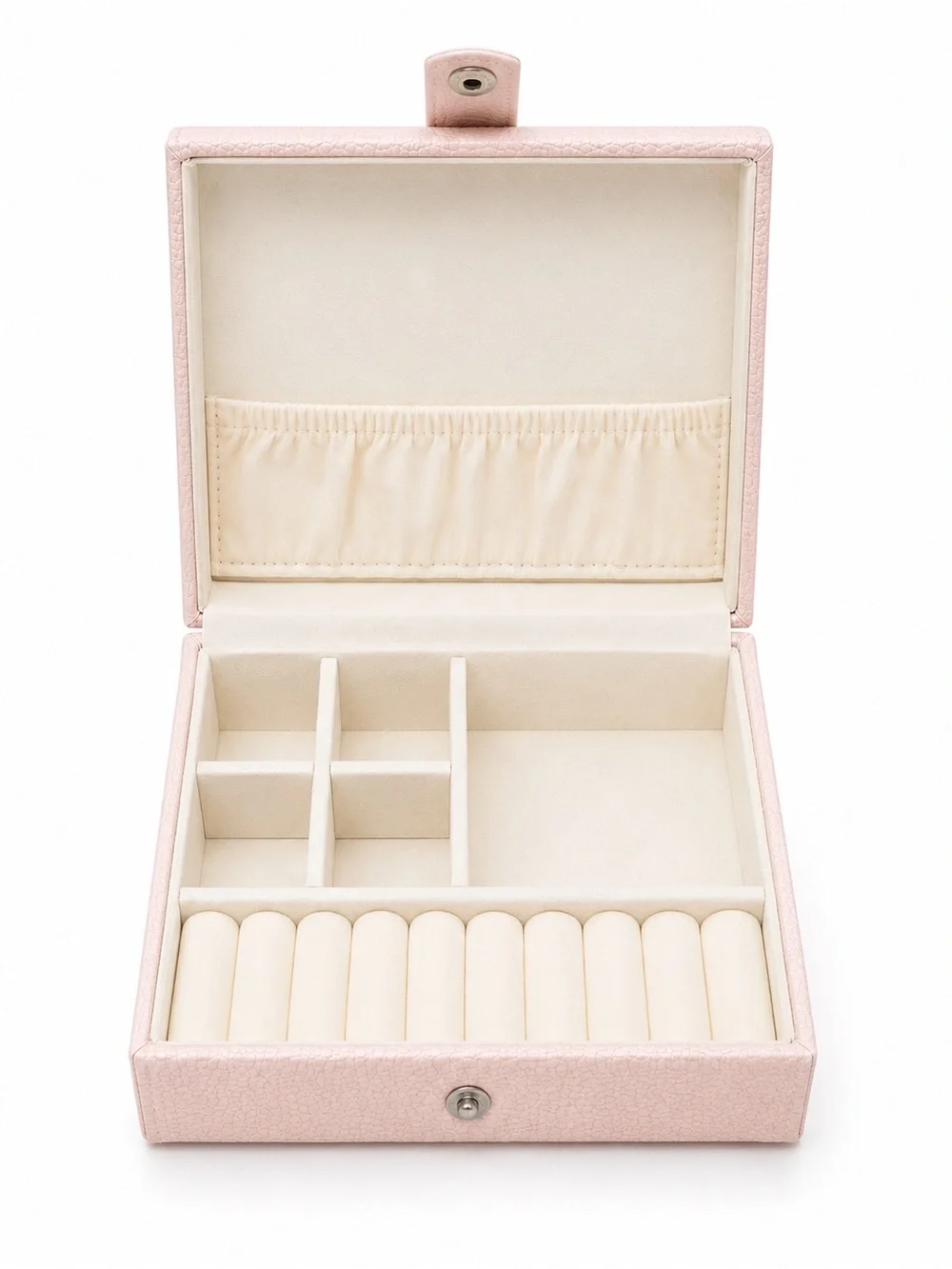 NWT Taylor Madison Designs Compact Pink Faux Leather Travel Jewelry Box
